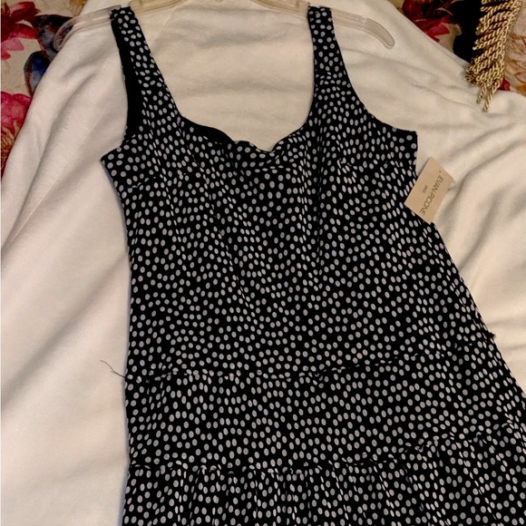 Evan Picone Polka Dot Tiered Ruffle Maxi Dress | Size L-XL - Picture 4 of 9